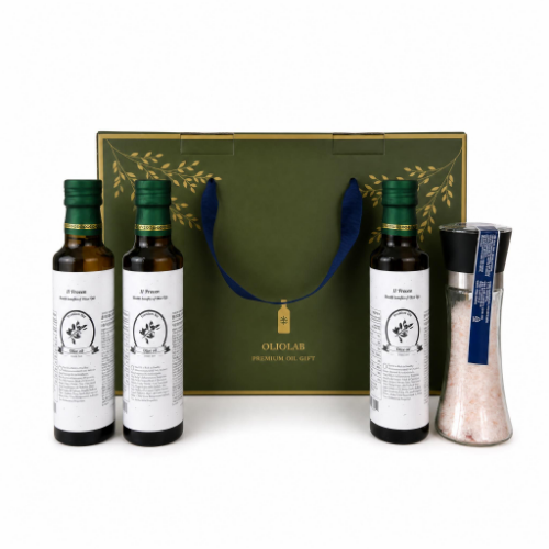 올리브오일 250ml x 3p + 핑크솔트200g 글라인더포함 선물세트